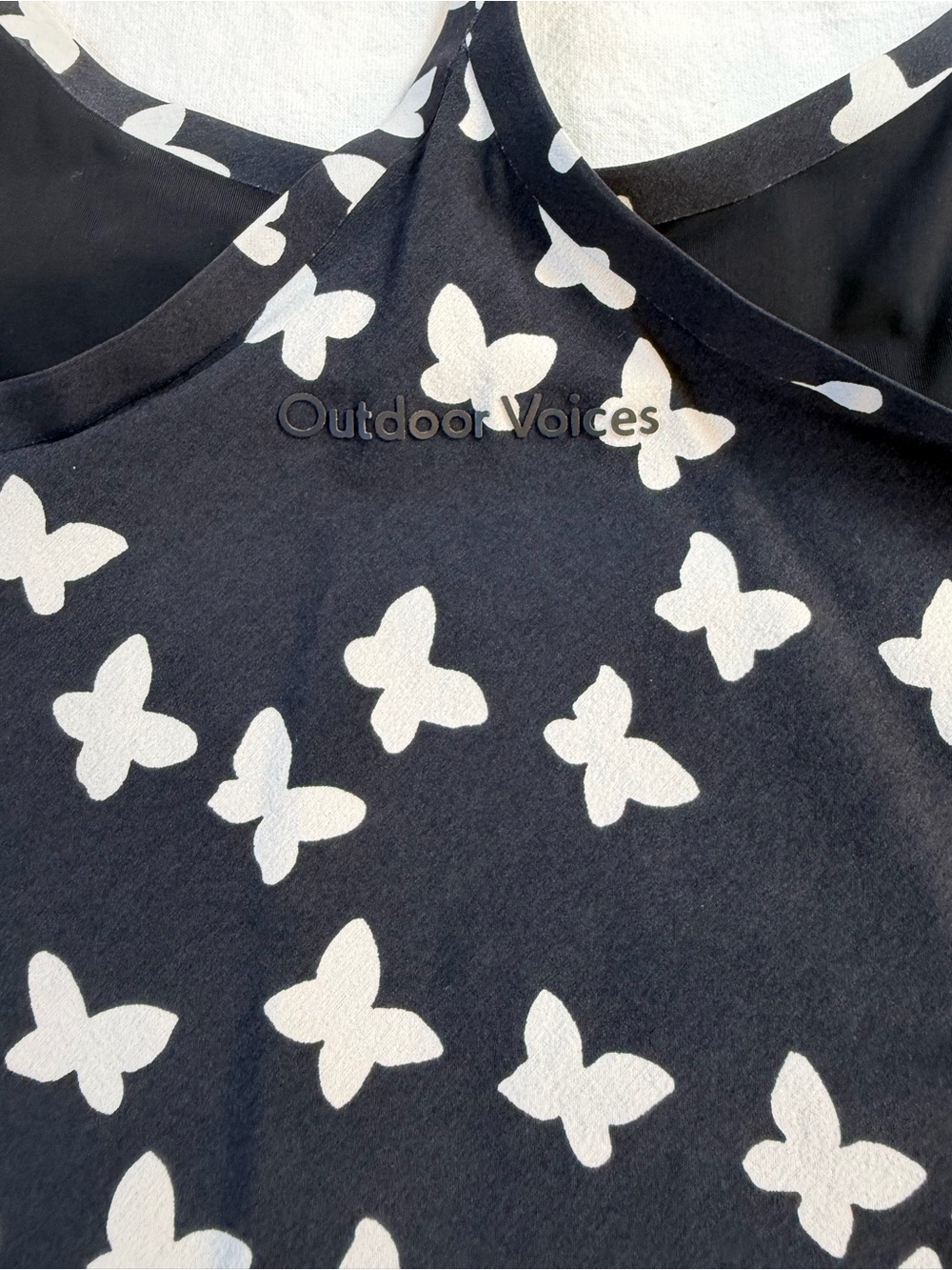Outdoor Voices The Exercise Dress Ditzy Butterflies Black White Pockets EUC - Picture 10 of 10